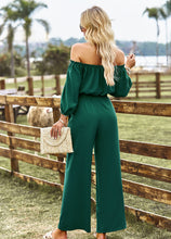 Load image into Gallery viewer, Off-Shoulder Blouse and Drawstring Waist Pants Set
