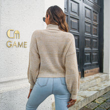 Load image into Gallery viewer, Heathered Balloon Sleeve Turtleneck Sweater
