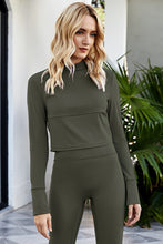 Load image into Gallery viewer, Cutout Spliced Turtleneck Yoga Top
