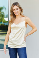 Zenana Adjustable Strap Cowl Neck Cami