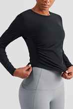 Load image into Gallery viewer, Gathered Detail Long Sleeve Sports Top
