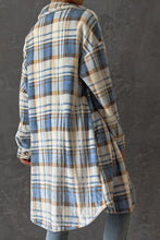 Load image into Gallery viewer, Plaid Button-Up Brushed Longline Collared Coat
