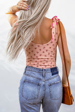 Load image into Gallery viewer, Floral Tie-Shoulder Scoop Neck Bodysuit
