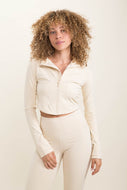 SWOOP Cropped Active Jacket in Beige | DIBS 834