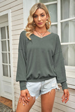 Load image into Gallery viewer, Long Sleeve Solid V Neck Thermal Top
