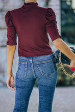 Load image into Gallery viewer, Half Puff Sleeve Lettuce Trim Top

