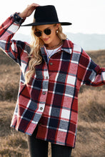 Load image into Gallery viewer, Double Take Plaid Dropped Shoulder Pocketed Shirt Jacket
