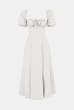 Load image into Gallery viewer, Square Neck Tie Front Ruched Split Dress
