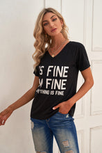 Load image into Gallery viewer, Statement V Neck T-shirt DIBS FINE
