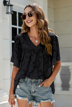 Load image into Gallery viewer, Applique Frill Trim Flutter Sleeve Blouse

