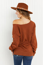 Load image into Gallery viewer, GeeGee Only the Best Full Size Rolled Edge V-Neck Sweater
