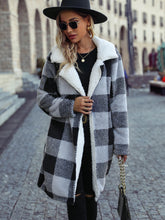 Load image into Gallery viewer, Plaid Lapel Collar Brushed Coat
