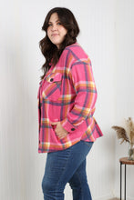 Load image into Gallery viewer, Zenana Pumpkin Spice Full Size Plaid Shacket in Fuchsia
