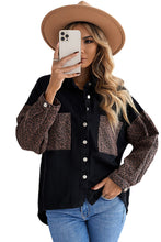 Load image into Gallery viewer, Leopard Contrast Denim Top
