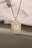 Letter Zircon Pendant Necklace
