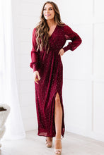 Load image into Gallery viewer, Rhinestone Surplice Split Maxi Dress
