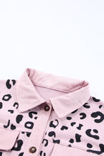 Load image into Gallery viewer, Leopard Curved Hem Corduroy Shirt Jacket
