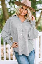 Load image into Gallery viewer, Trendy Pin Striped Collard Dolman Button down Shirt
