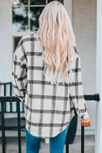 Load image into Gallery viewer, Plaid Curved Hem Dropped Shoulder Longline Shirt Jacket

