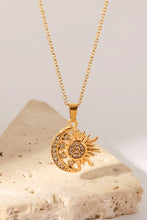 Load image into Gallery viewer, 18K Gold Plated Sun and Moon Pendant Necklace
