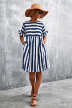 Load image into Gallery viewer, Striped Flounce Sleeve Dress
