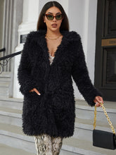 Load image into Gallery viewer, Open Front Fuzzy Coat with Pockets
