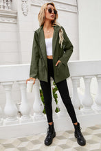 Load image into Gallery viewer, Drawstring Elastic Waist Hoodie Jacket
