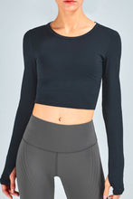 Load image into Gallery viewer, Breathable Cropped Long Sleeve Sports Top
