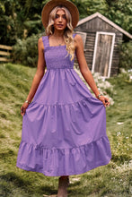 Load image into Gallery viewer, Smocked Square Neck Tiered Dress
