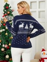 Load image into Gallery viewer, Christmas Reindeer Ribbed Trim Sweater DIBS CLASSIC
