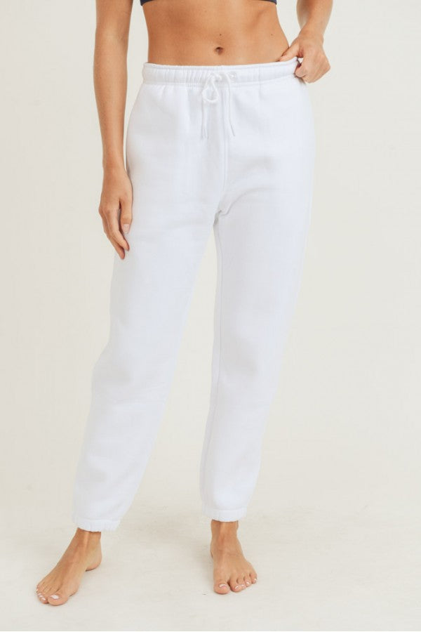 White Fleece Sweatpants | DIBS 304