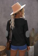 Load image into Gallery viewer, Elbow Patch Waffle Knit Henley Top
