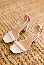 Load image into Gallery viewer, KAYLEEN Standing Tall Square Toe Block Heel Sandals in White

