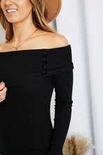 Load image into Gallery viewer, Culture Code Button Detail Off-Shoulder Knit Top
