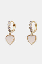 Load image into Gallery viewer, Rhinestone Heart Hoop Earrings
