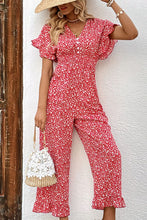 Load image into Gallery viewer, Printed Tie Back Ruffled Jumpsuit
