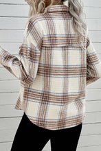 Load image into Gallery viewer, Plaid Half-Zip Collared Curved Hem Sweatshirt
