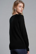 Load image into Gallery viewer, Heart Graphic Raglan Sleeve Pullover Sweater
