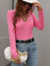 Load image into Gallery viewer, V-Neck Ribbed Knit Top
