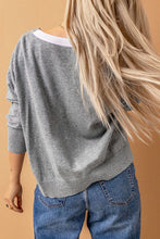 Load image into Gallery viewer, Color Block V-Neck Ribbed Trim Sweater
