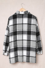 Load image into Gallery viewer, Double Take Plaid Dropped Shoulder Pocketed Shirt Jacket
