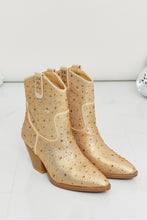 Load image into Gallery viewer, Forever Link Rhinestone Cowboy Booties in Gold
