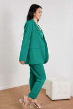 Load image into Gallery viewer, GeeGee Wall Street Full Size Bra, Blazer, and Pants Set in Kelly Green
