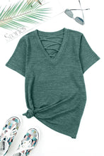 Load image into Gallery viewer, Strap Detail V-Neck Tee
