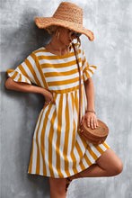 Load image into Gallery viewer, Striped Flounce Sleeve Dress
