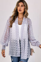 Load image into Gallery viewer, Swiss Dot Smocked Cuff Open Front Sheer Top DIBS SWISS
