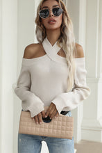 Load image into Gallery viewer, Halter Cold Shoulder Rib-Knit Sweater DIBS HALTER

