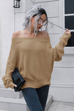 Load image into Gallery viewer, Off-Shoulder Ribbed Long Sleeve Pullover Sweater
