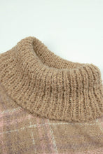 Load image into Gallery viewer, Plaid Turtleneck Fringe Detail Poncho
