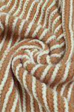 Load image into Gallery viewer, Striped Faux Fur Trim Open Front Cardigan
